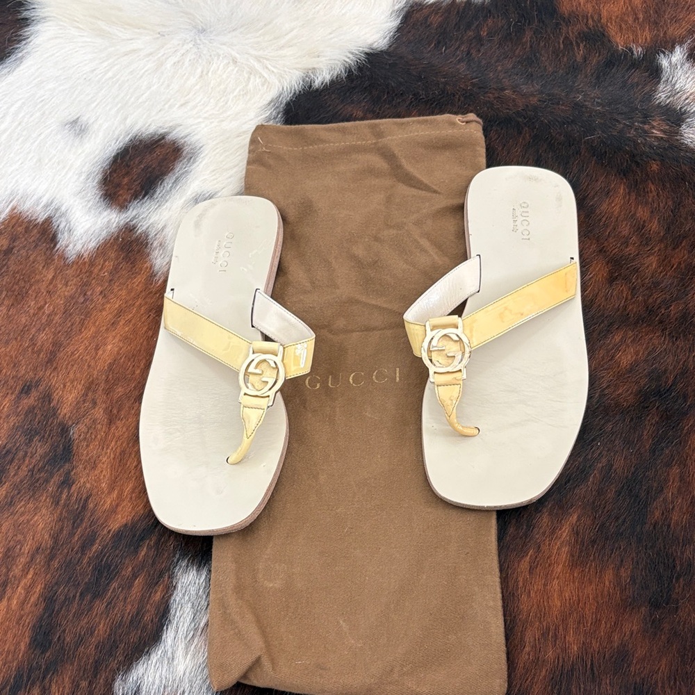 Gucci Women's Cream Yellow Sandals